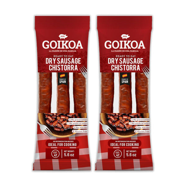 Goikoa Chistorra | All Natural | Dry-Cured | Authentic Navarre Spain | Perfect