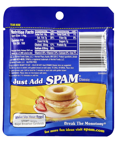 2.5 (Pack 24) Spam Single Classic, Ounce Pouch