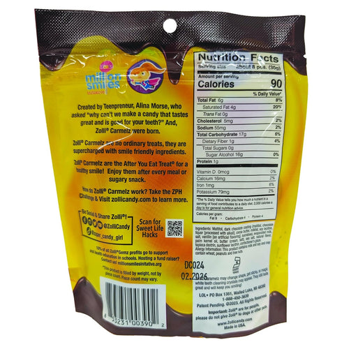Zolli Caramelz - Clean Teeth Candy, Dark Chocolate Caramelz (3 Ounce)