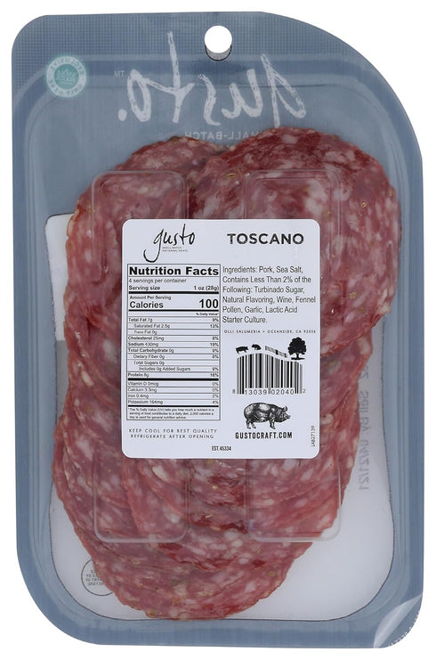 Gusto 4 OZ Sliced Toscano Salami
