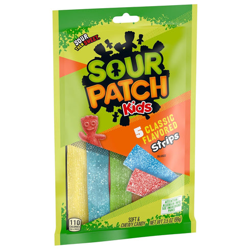 6-3.5 oz SOUR PATCH KIDS Soft & Chewy Candy Strips, Bulk Candy, Bags