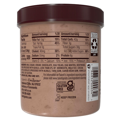 talenti Frozen 1 Gelato For a Delicious Dessert Double Dark Chocolate Made with Ingredients pint