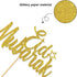 Eid Mubarak Cake Topper - Gold Glitter Ramadan Kareem Decorations for Eid Festival Anniversary Party