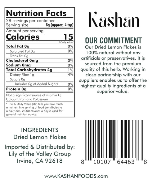 Kashan Dried Lemon Flakes, Limoo Omani, 8oz (226g) - Great for Cooking, Food & Tea Flavoring, Aromatic Seasoning