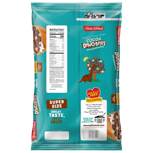 30 OZ Malt-O-Meal Cocoa Dyno Bites with Marshmallows Gluten Free Breakfast Cereal, Cocoa Crispy Rice Puffs