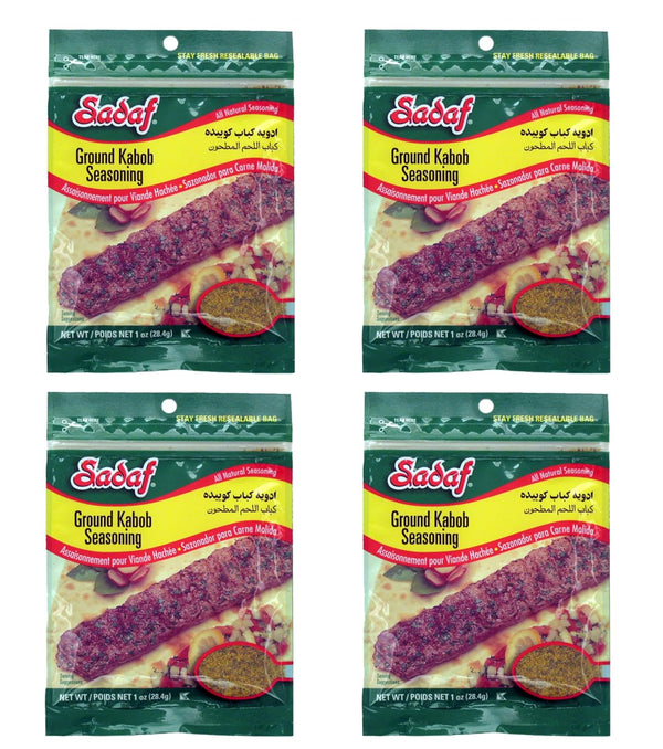 Sadaf Meat Kabob Seasoning, 4 x 1 oz - Middle Eastern and Mediterranean Kabob Spices and Seasonings Mix