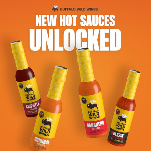 5 oz, Buffalo Wild Wings Original Hot Sauce, fl Medium Hot Dipping Sauce, Marinade and Seasoning for Chicken Wings