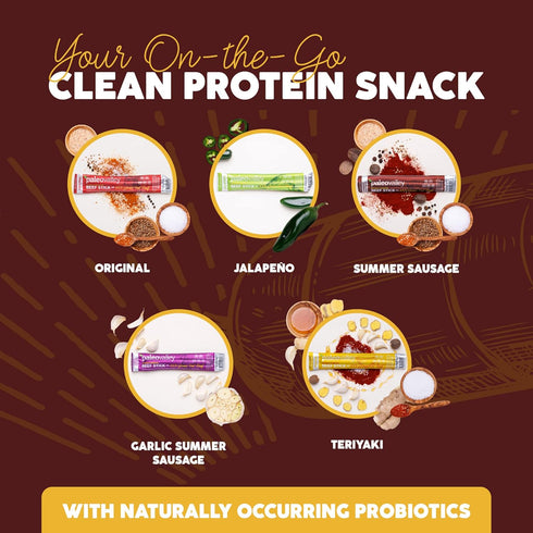 100% Summer Paleovalley Grass Fed Sausage Beef Sticks - Delicious Gluten Free Beef Snack - High Protein Keto Friendly