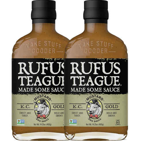 Rufus Teague KC Gold BBQ Sauce, 2 Pack Size, Premium Mustard Barbecue