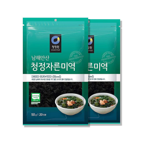 Chung Jung One O'Food Dried Seaweed - Korean Miyeok Baby Wakame Cut Flakes, 50g, Pack of 2