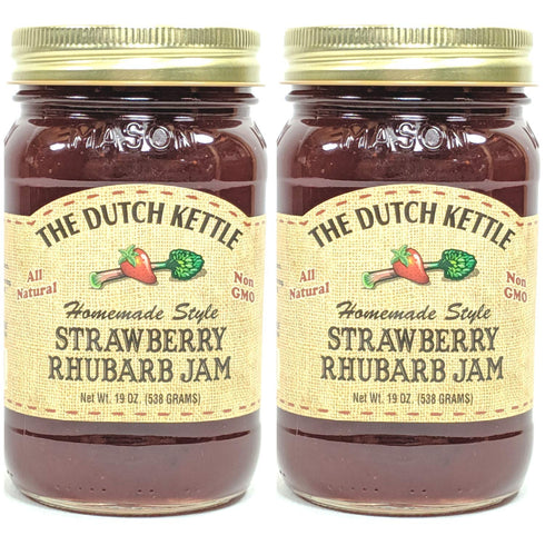 Generic Amish Homemade Style Strawberry Rhubarb Jam 2-19 Ounce Non-GMO All Natural