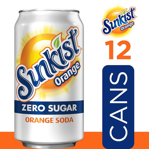 12 oz. 12 Pack Pack 2 Sunkist Zero Sugar Orange Soda | fl. Cans | |