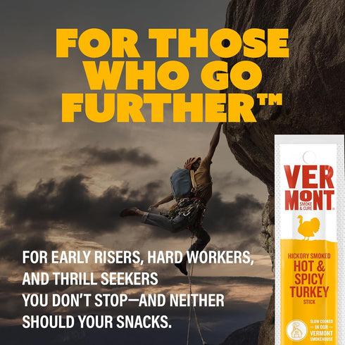 1oz 24 Count Vermont Smoke & Cure - Hot & Spicy Turkey Protein Snack - Portable Meat Snack for Adults & Kids - Smoky