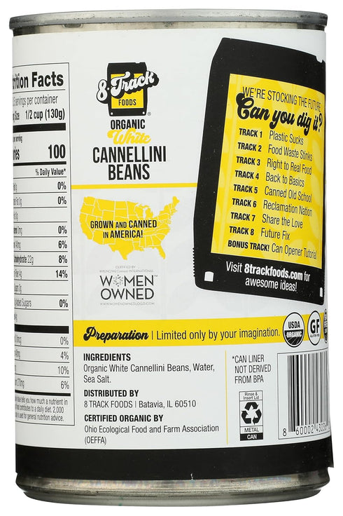 8 Track Foods 15 OZ Organic White Cannellini Beans