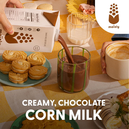 TwoPack Maizly Mix | Original & Chocolate NonGMO Corn Milk Alternatives | PlantBased, AllergenFree, Smooth & Creamy