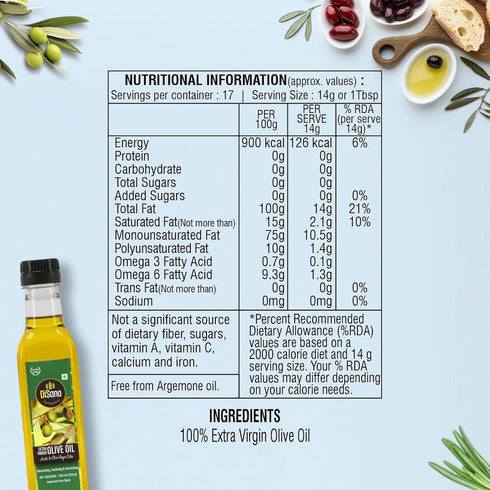 DISANO 250ml Extra Virgin Olive Oil, First Cold Pressed