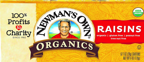 Newman's Own Organics Raisins, 1-Ounce Boxes (6 Pack)