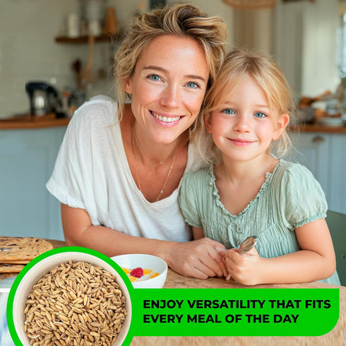 (2 lb) High-Fiber Organic Hulled Barley Whole Grain Ancient Grain, Healthy Rice & Quinoa Substitute for Meal Prep