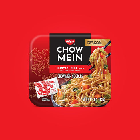 4 (Pack 8) Nissin Chow Mein Noodles, Teriyaki Beef, Ounce