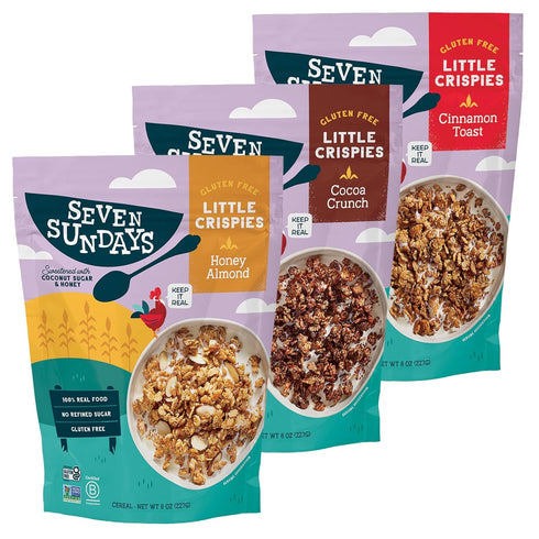 Seven Sundays Little Crispies Cereal, High Protein, Gluten-Free Kids Snack & Breakfast