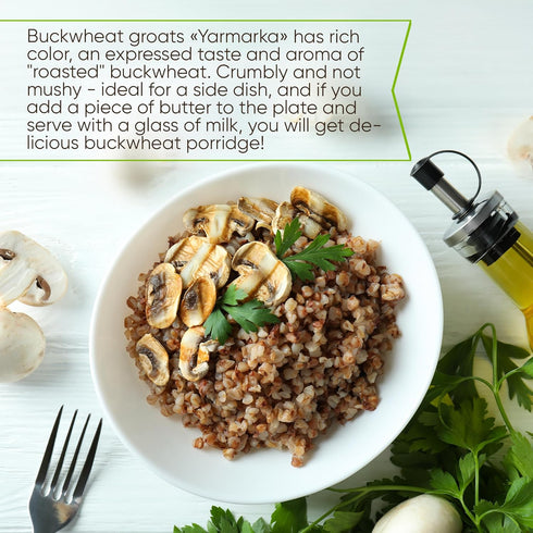 24.7 oz (700 4 Pack, Yarmarka Toasted Buckwheat Groats (Kasha) g) Roasted Whole Grain, Pland Based - Diet Friendly