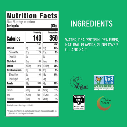 8.8 Oz Switch Foods Plant-Based Chicken Chunks, Soy Free, Gluten Free, Non-GMO