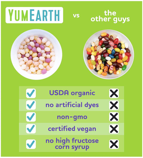 Packs, 7.5 oz. (Pack 15) YumEarth Organic Jelly Beans - Fruity Candy Snack Gluten Free Snacks for Kids - Allergy