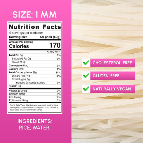 1mm 16 Pack 6 Pho Rice Stick Noodles, width, Ounce Each