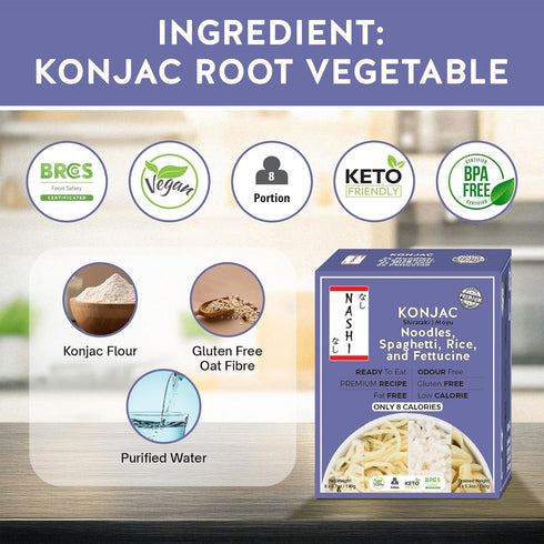 Pack (8190g) Nashi Konjac Shirataki Premium Mix Odour-Free, Vegan, Low-Calorie, Fat-Free, Keto-Friendly & Low-Carb Diet