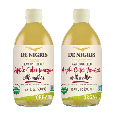 De Nigris Organic Apple Cider Vinegar Raw & Unfiltered 16,9 Oz (Pack