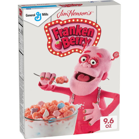 General Mills Franken Berry Cereal with Monster Marshmallows, Kids Breakfast Cereal, Limited Edition, Made
