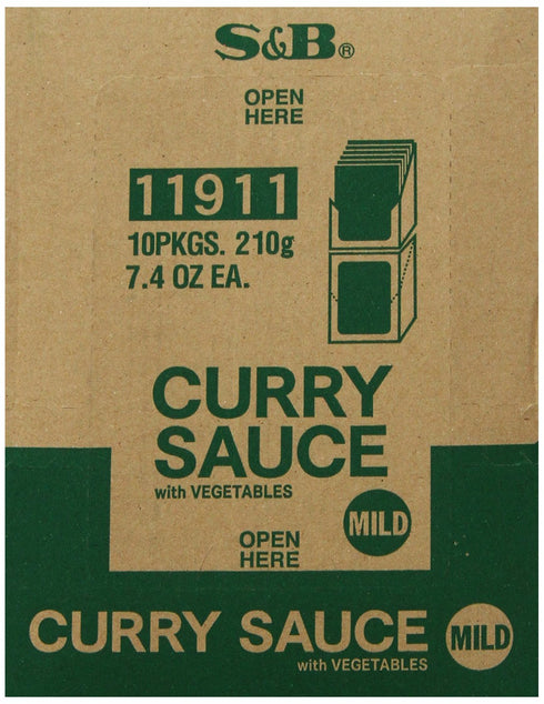 S&B 7.4-Ounce (Pack 10) Curry Sauce with Vegetables Mild
