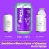 12 Oz, Pack 12 Super Seltzer Sparkling Water with Electrolytes and Vitamins, Grape Naturally Flavored, Fl of cans