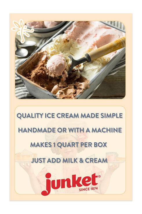 4 (Pack 12) Junket Ice Cream Mix Simply Strawberry, Ounce