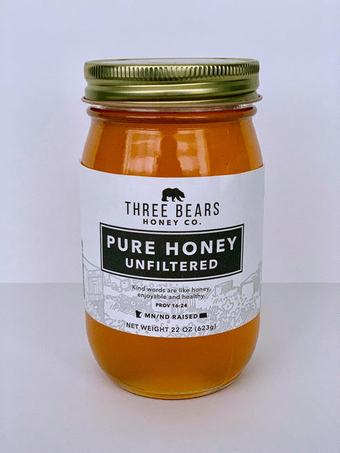 generic THREE BEARS Honey Co. | PURE HONEY Unfiltered from Minnesota/North Dakota 22oz