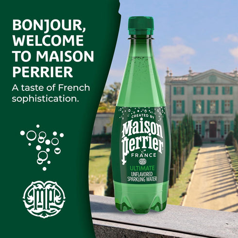 16.9 Oz 12 Count Maison Perrier Ultimate Sparkling Water, Fl Plastic Water Bottles