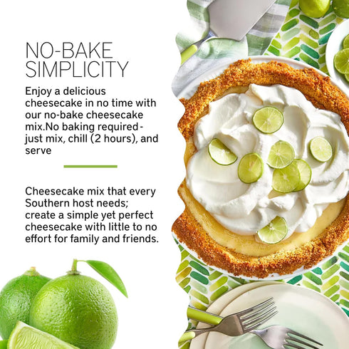Southern Living Key Lime Cheesecake Mix, No Bake Cheesecake Cake Mix, Rich, Creamy, Moist and Fluffy Whipped Topping