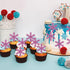 Gyufise 50Pcs Purple Edible Cupcake Toppers, Snowflakes Cake Decoration for Winter Birthday Party Supplies