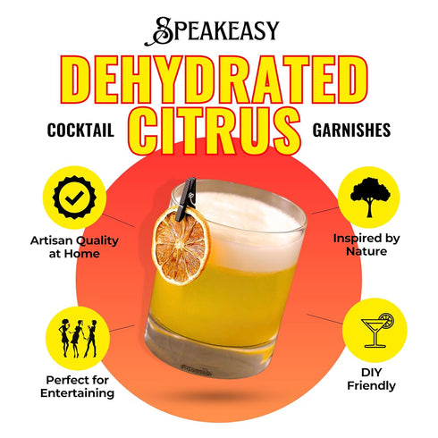 1.5oz COCKTAIL GARNISHES Speakeasy Premium Dried Lemon Slices All-Natural Dehydrated Citrus Garnish for Cocktails