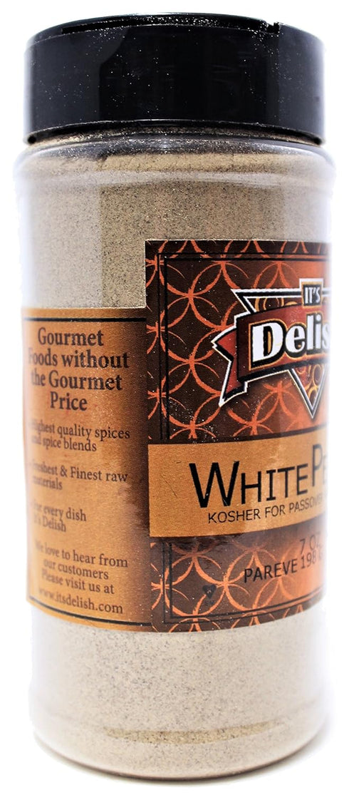 White Pepper by Its Delish, Ground, 7 Oz. Medium Jar
