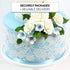 36 Count Global Sugar Art Hydrangea Blossom Sugar Cake Flowers, White with Blue - Wired- by Chef Alan Tetreault