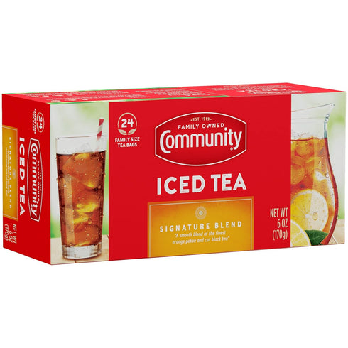 Community 288 24 Count (Pack 12) Coffee Signature Iced Tea, Family Size Tea Bags, Box