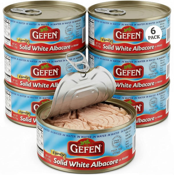 Gefen Solid White Albacore Tuna in Water 6oz (6 Pack), Kosher for