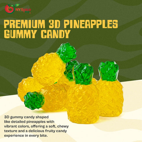 3D Gummy 5 3D Gummies Gummies Gummies NY Spice Shop Pineapples Candy Bulk - Pound candy Pineapples for Cakes - Chewy