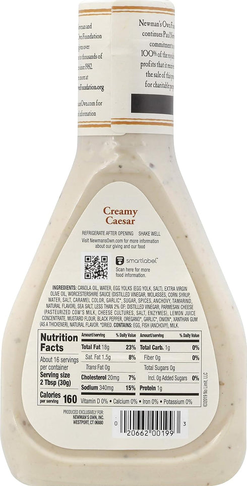 16-oz. (Pack 6) Newman's Own Creamy Caesar Salad Dressing