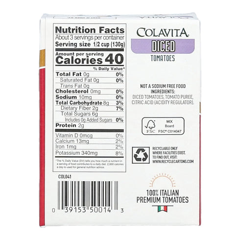 13.76oz (Pack 16) Colavita Recart Tomatoes - Diced, Recart
