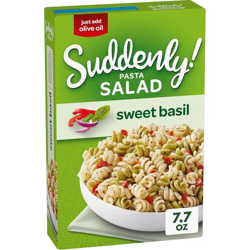 7.7 Oz (12-Pack), Summer Suddenly Salad Sweet Basil Pasta Salad, Quick and Easy Dish, Red Bell Pepper and Seasoning