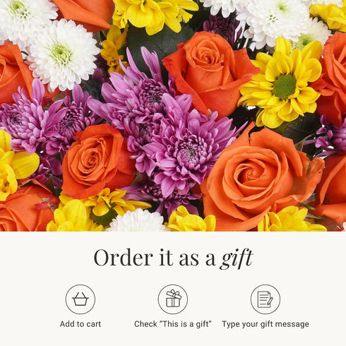 BloomsyBox Radiant Delight Bouquet (Glass Vase Included) Fresh Flowers for Delivery Special for Birthday, Anniversary