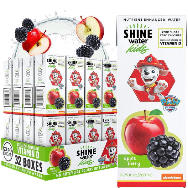 Shine Water x Paw Patrol Apple Berry Juice Boxes with Vitamin D