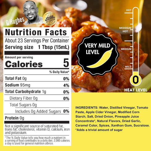G Hughes 12 Oz (3-Pack) Sugar Free Sweet Honey Wing Sauce - Hot Honey BBQ, Honey Garlic, Gluten Free